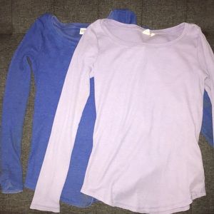 GAP Ribbed Thermal Tops XS Blue & Lilac